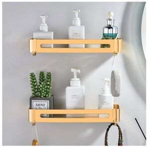 ⭐️4for $16⭐️ Lightweight gold tone shelf home room organizer bathroom wall mount
